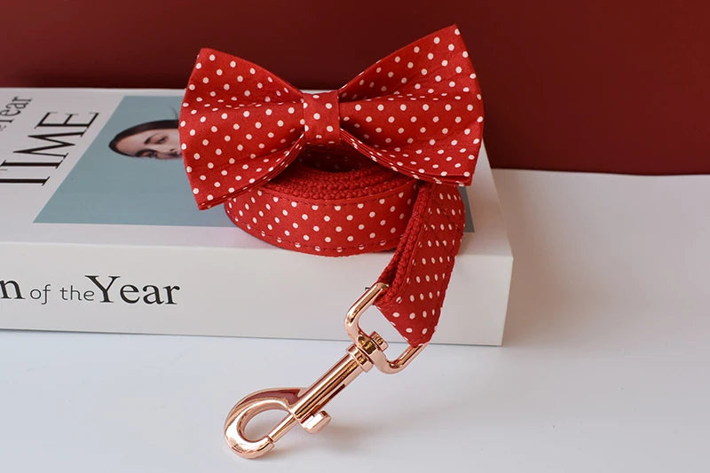 Collier chien rouge à point blanc