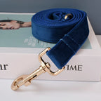 Collier chien velours bleu personnalisé premium