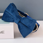 Collier chien velours bleu personnalisé premium
