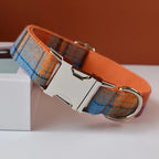 Collier chien luxe à carreaux personnalisé