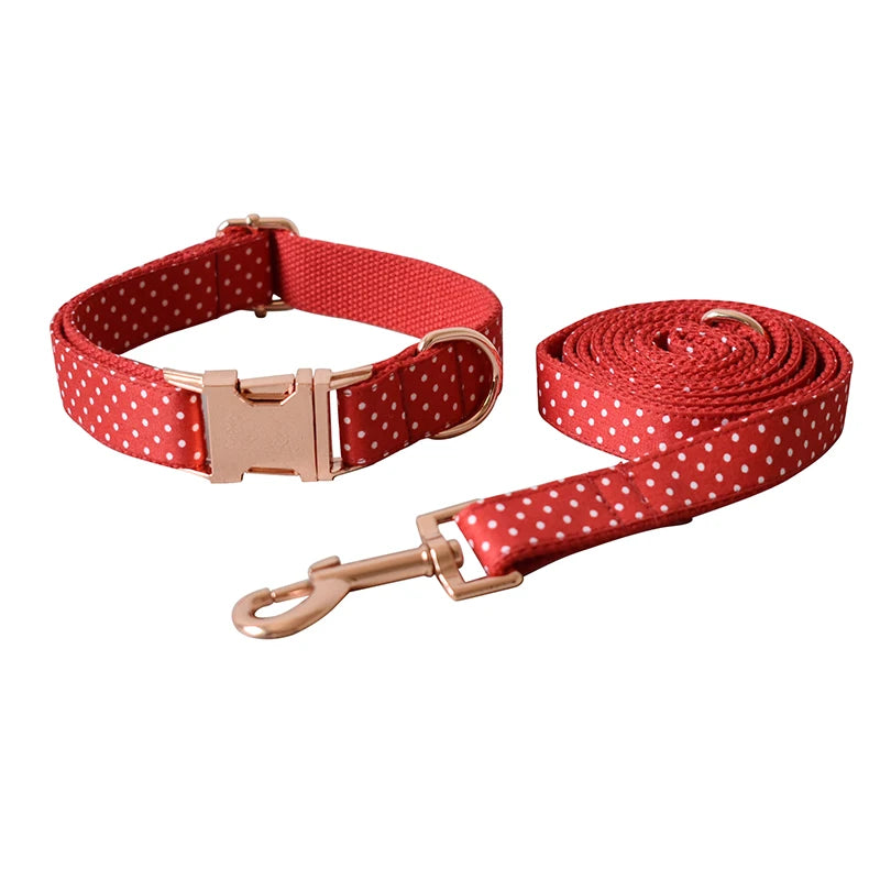 Collier chien rouge à point blanc