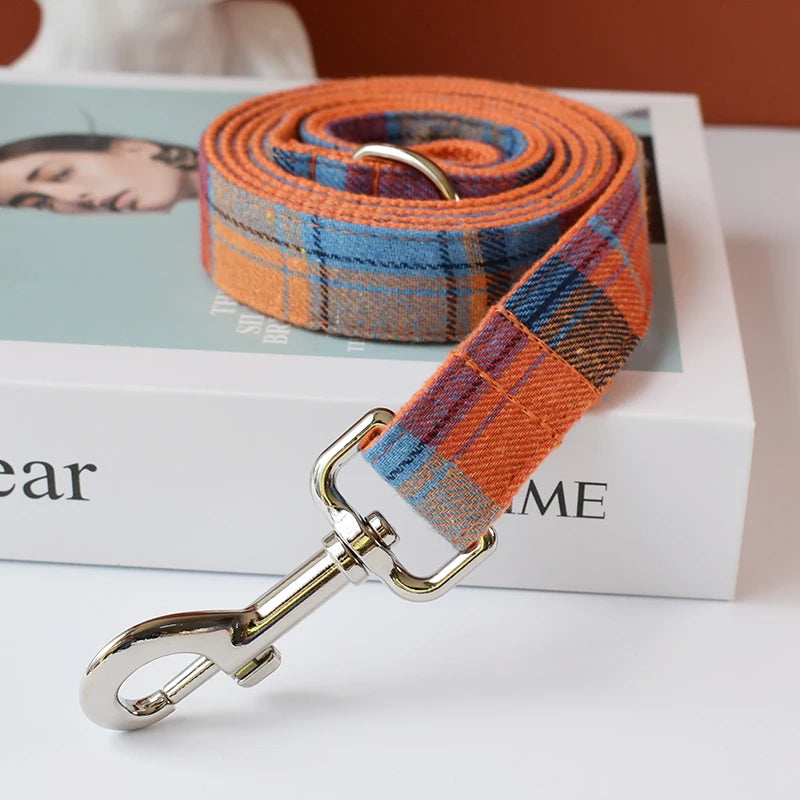 Collier chien luxe à carreaux personnalisé