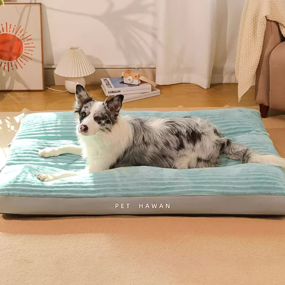 Lit chien velours côtelé chaud démontable