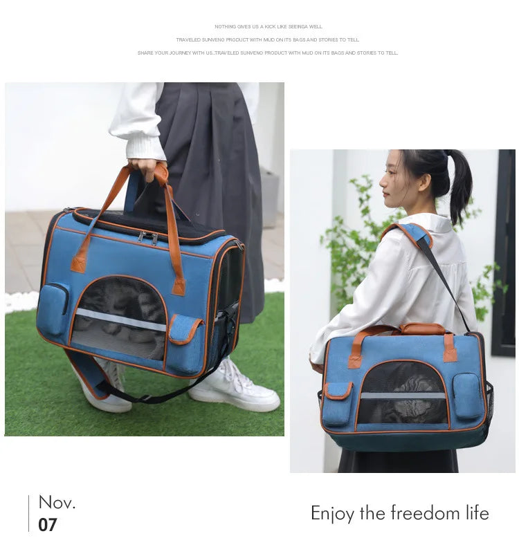 Sac transport animal anti-affaissement poches voyage