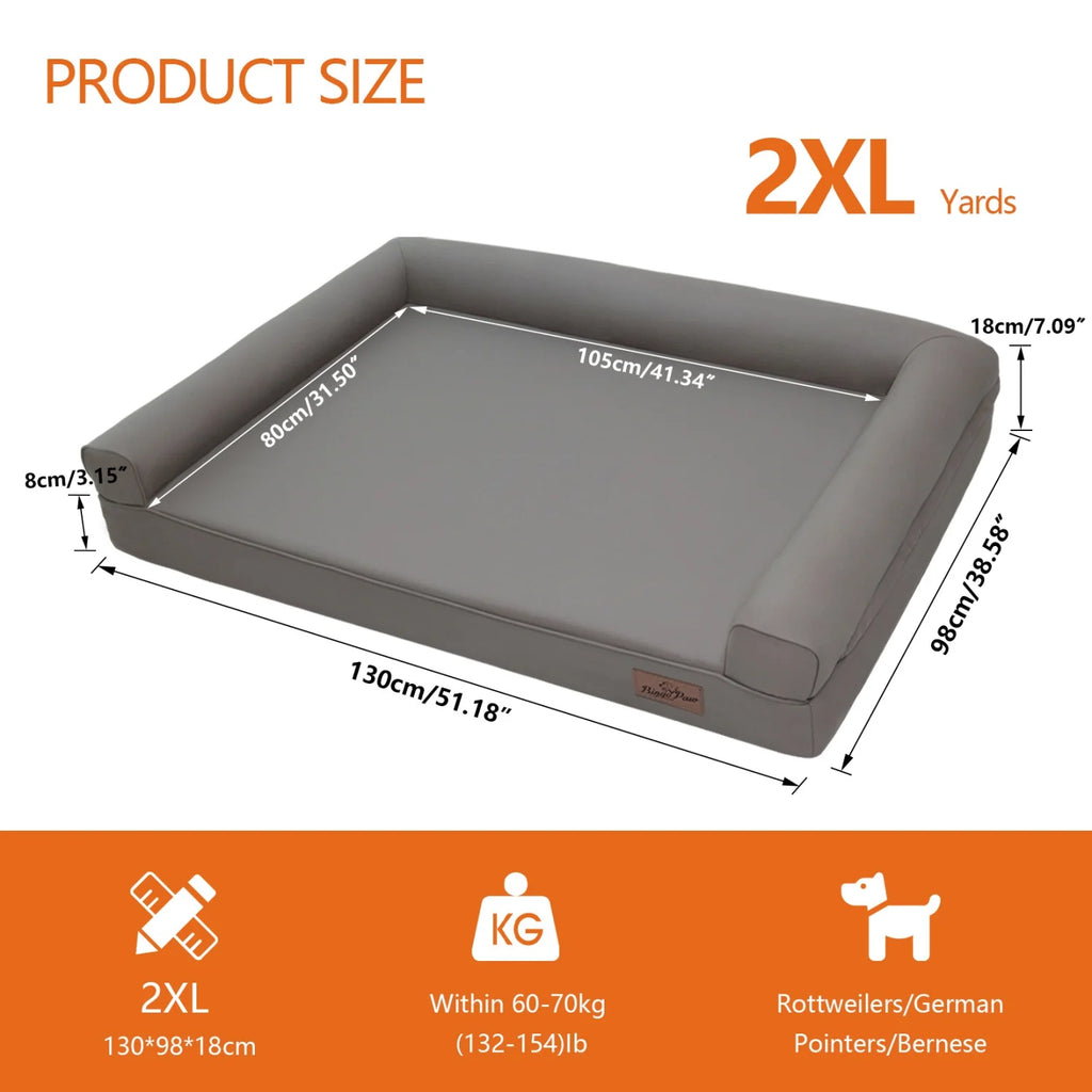 Lit chien canapé cuir microfibre M–2XL rebords