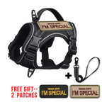 Harnais tactique pour petits chiens – gilet militaire pour chien d’assistance avec poignée verticale et bandes réfléchissantes, pour l’entraînement en extérieur.