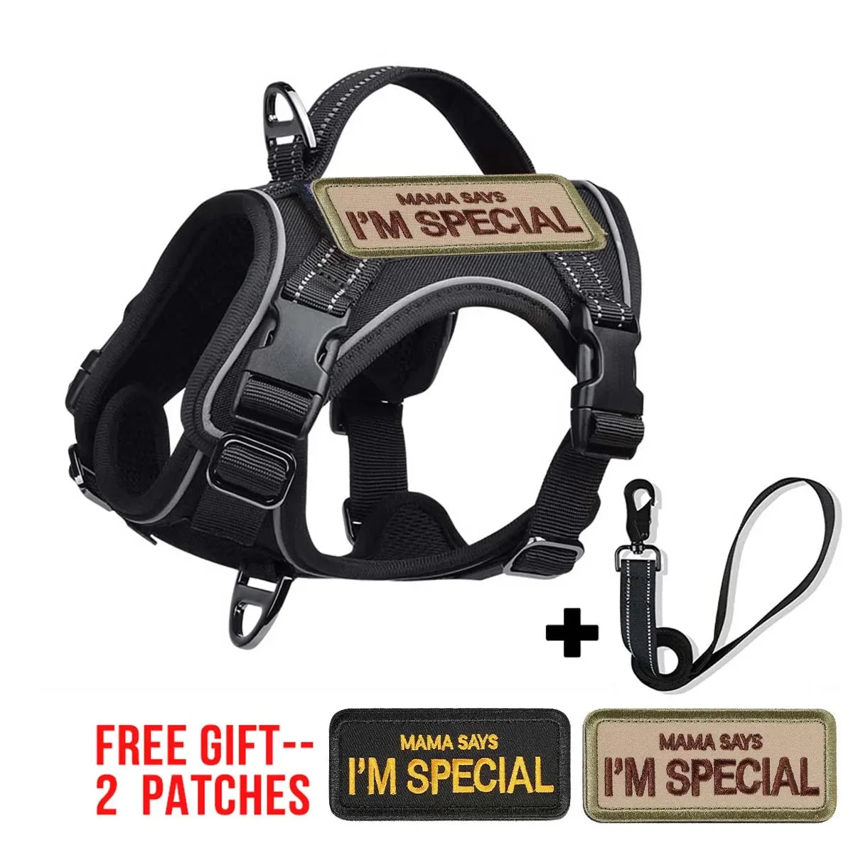 Harnais tactique pour petits chiens – gilet militaire pour chien d’assistance avec poignée verticale et bandes réfléchissantes, pour l’entraînement en extérieur.