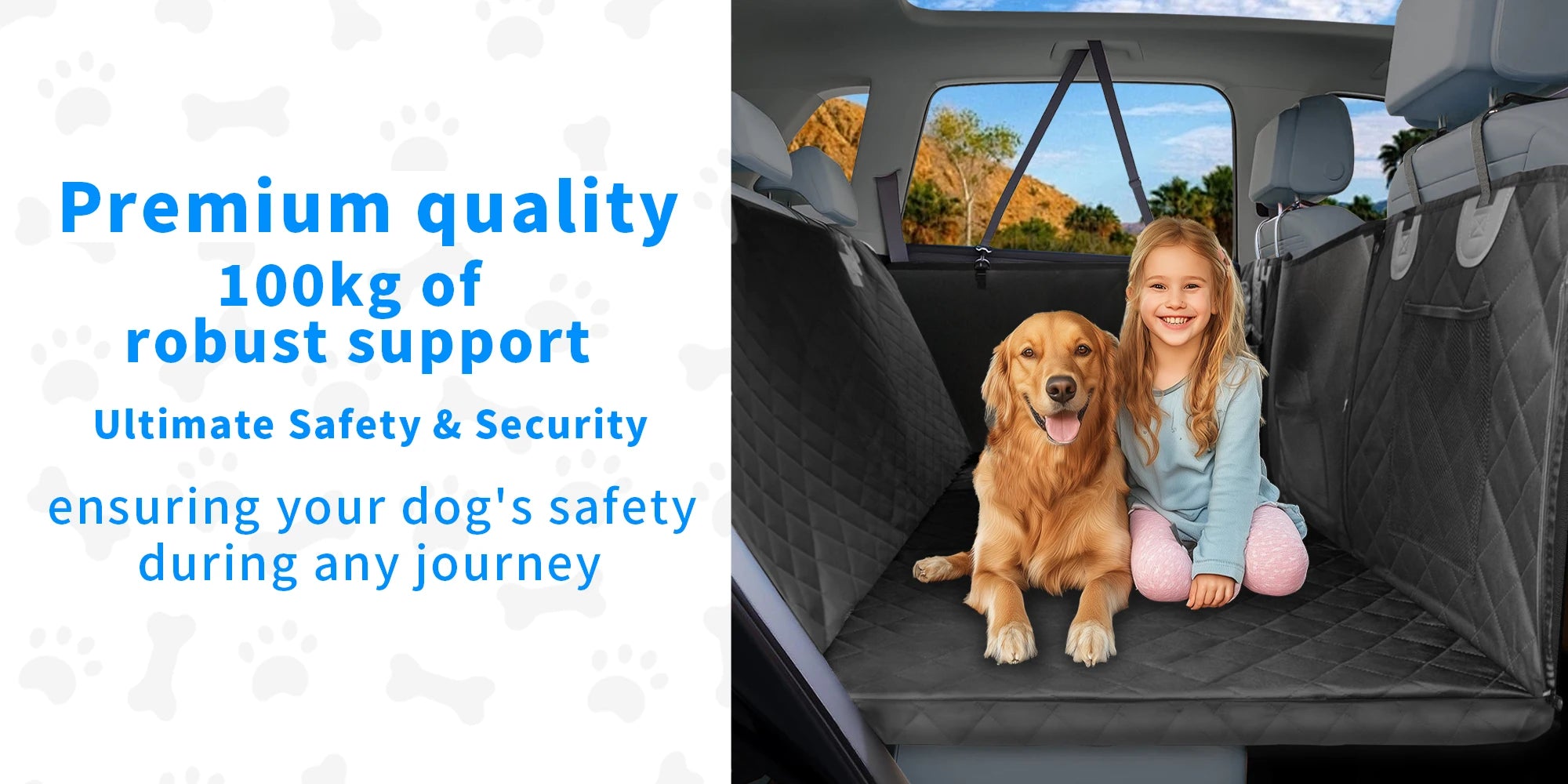 Housse siège arrière Pawlove chien imperméable rigide