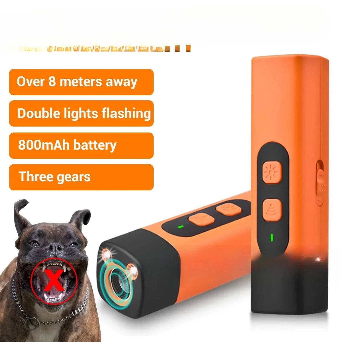 Répulsif chien ultrason anti-aboiement rechargeable LED