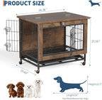 Cage chien meuble design bois 26 pouces table d’appoint