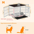 Cage chien meuble métal bois 3 portes bac amovible