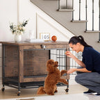 Cage chien meuble design bois 26 pouces table d’appoint