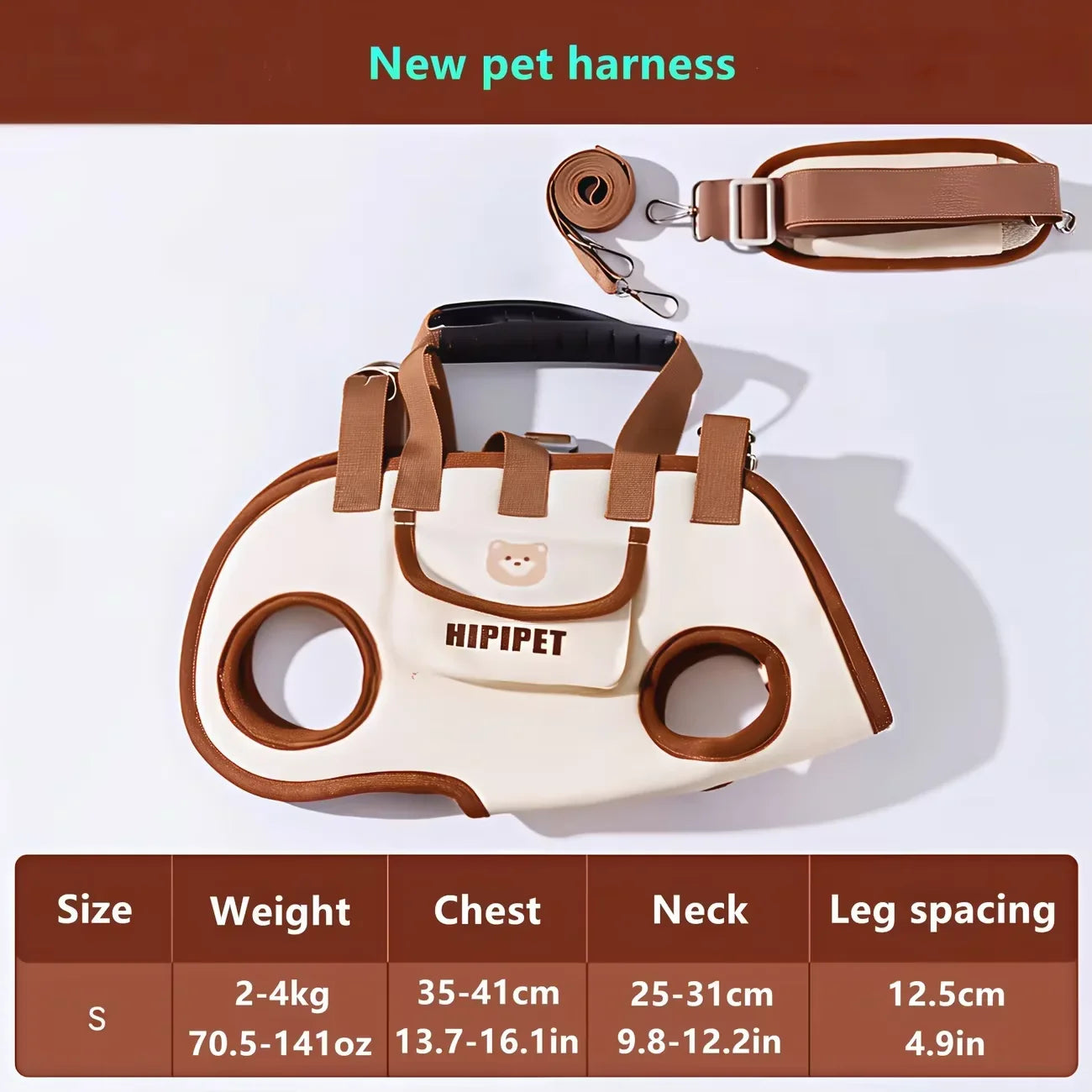 Sac transport animal extérieur réglable clip harnais