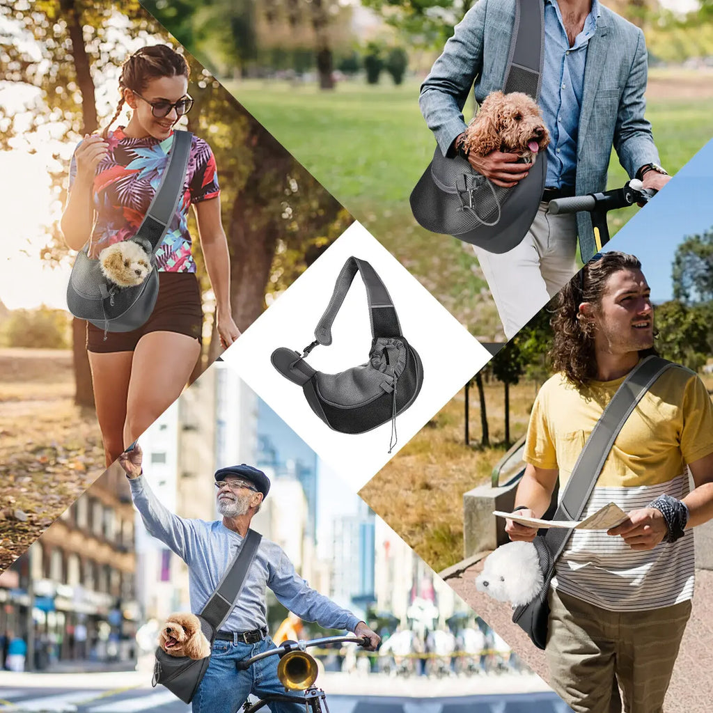 Sac bandoulière transport animal maille Oxford S–L