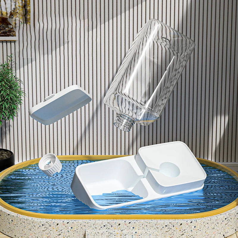 Distributeur eau nourriture chien chat gamelle transparente