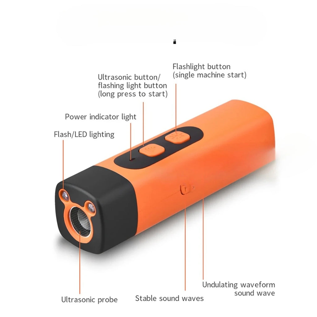 Répulsif chien ultrason anti-aboiement rechargeable LED