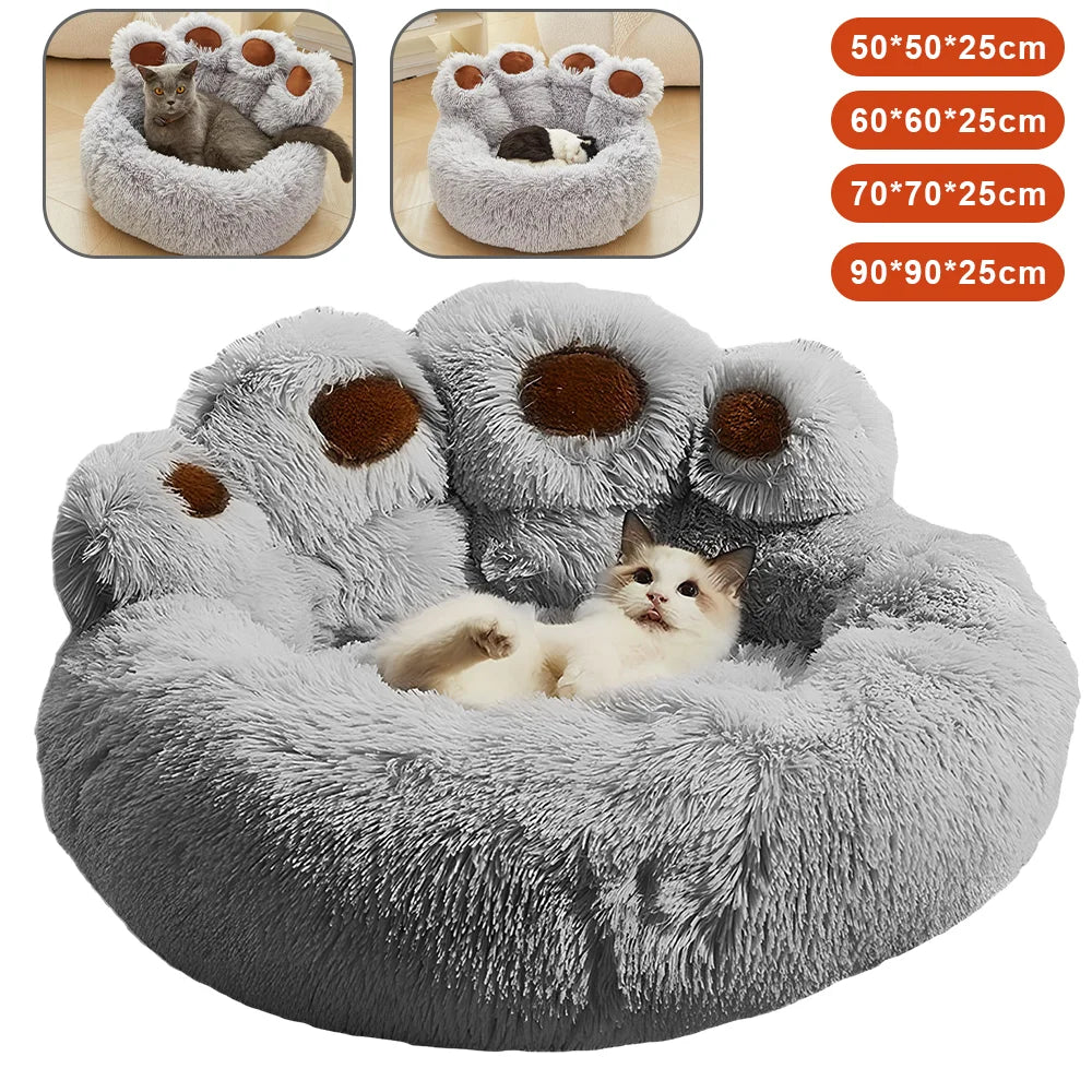 Lit chien peluche patte d’ours hiver S–XL
