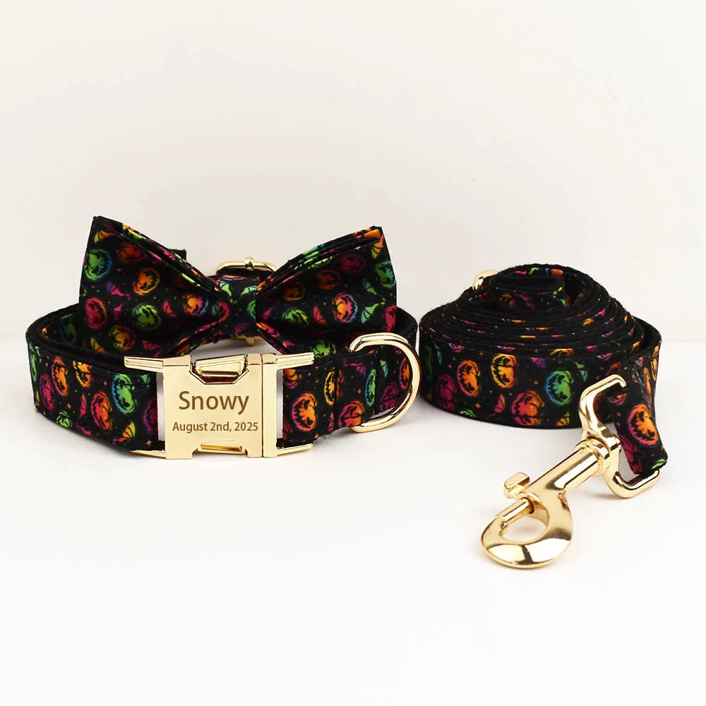 Collier chien Halloween personnalisé gravé – Sécurité & confort