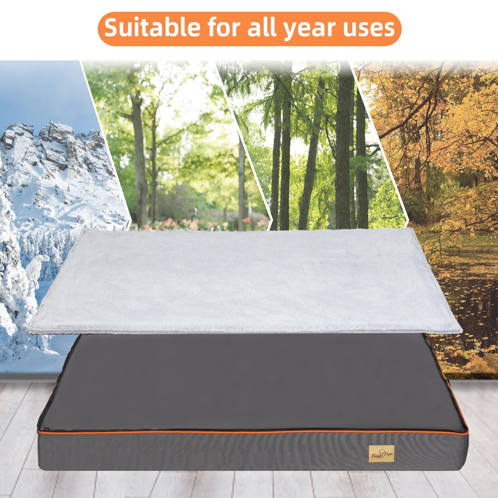 Lit chien grande taille orthopédique housse lavable