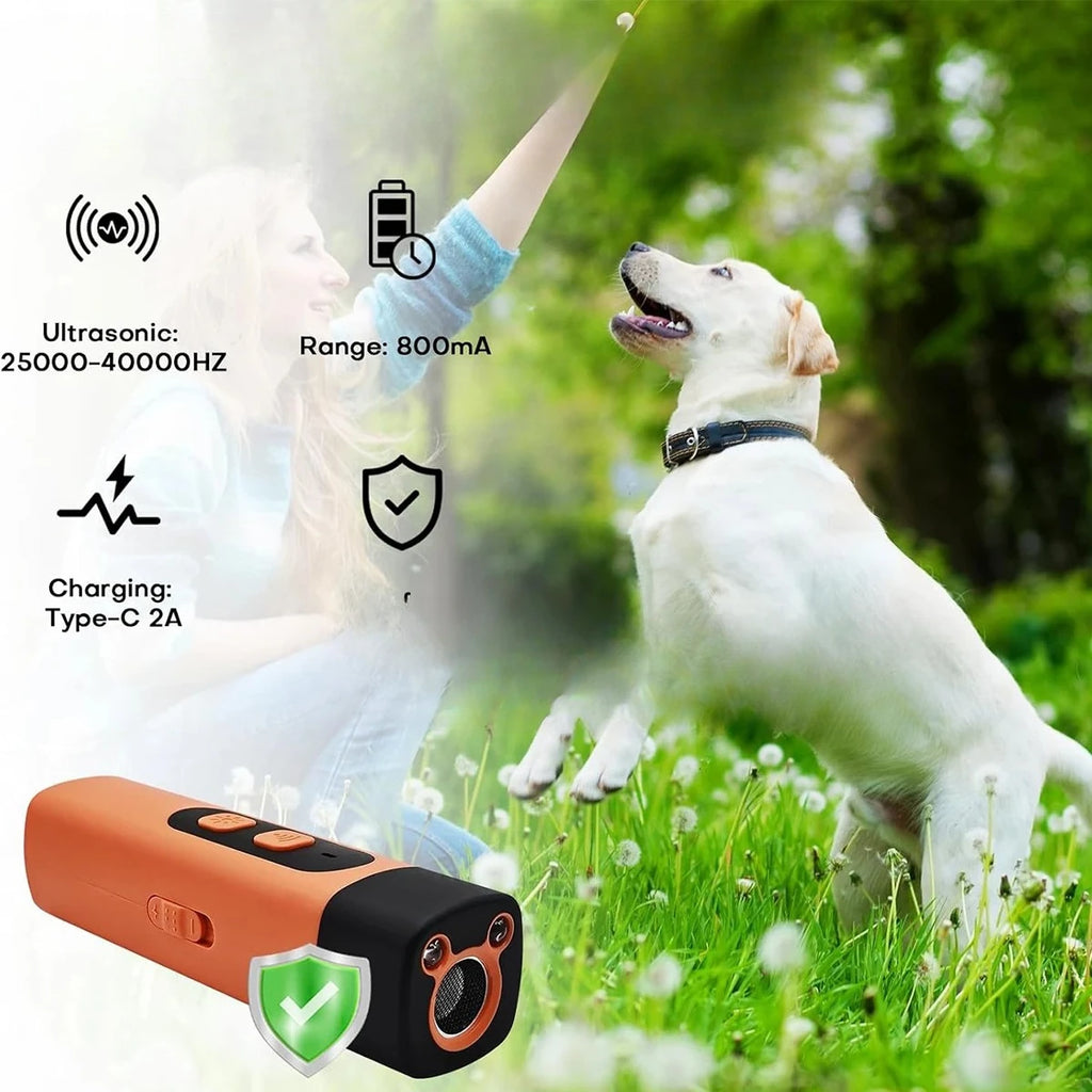 Répulsif chien ultrason anti-aboiement rechargeable LED