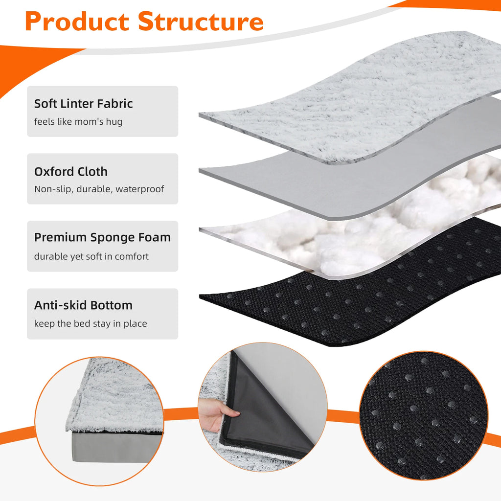 Lit chien L–3XL orthopédique apaisant housse