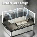 Bac litière chat inox XL