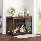Cage chien meuble bois métal S–L portes doubles