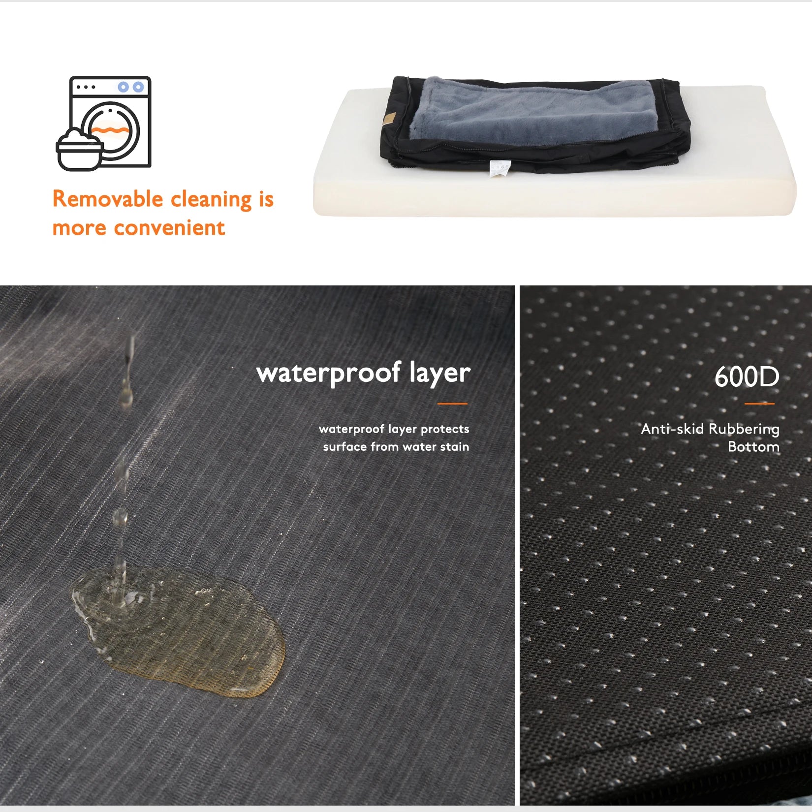 Lit chien grand lavable orthopédique mousse