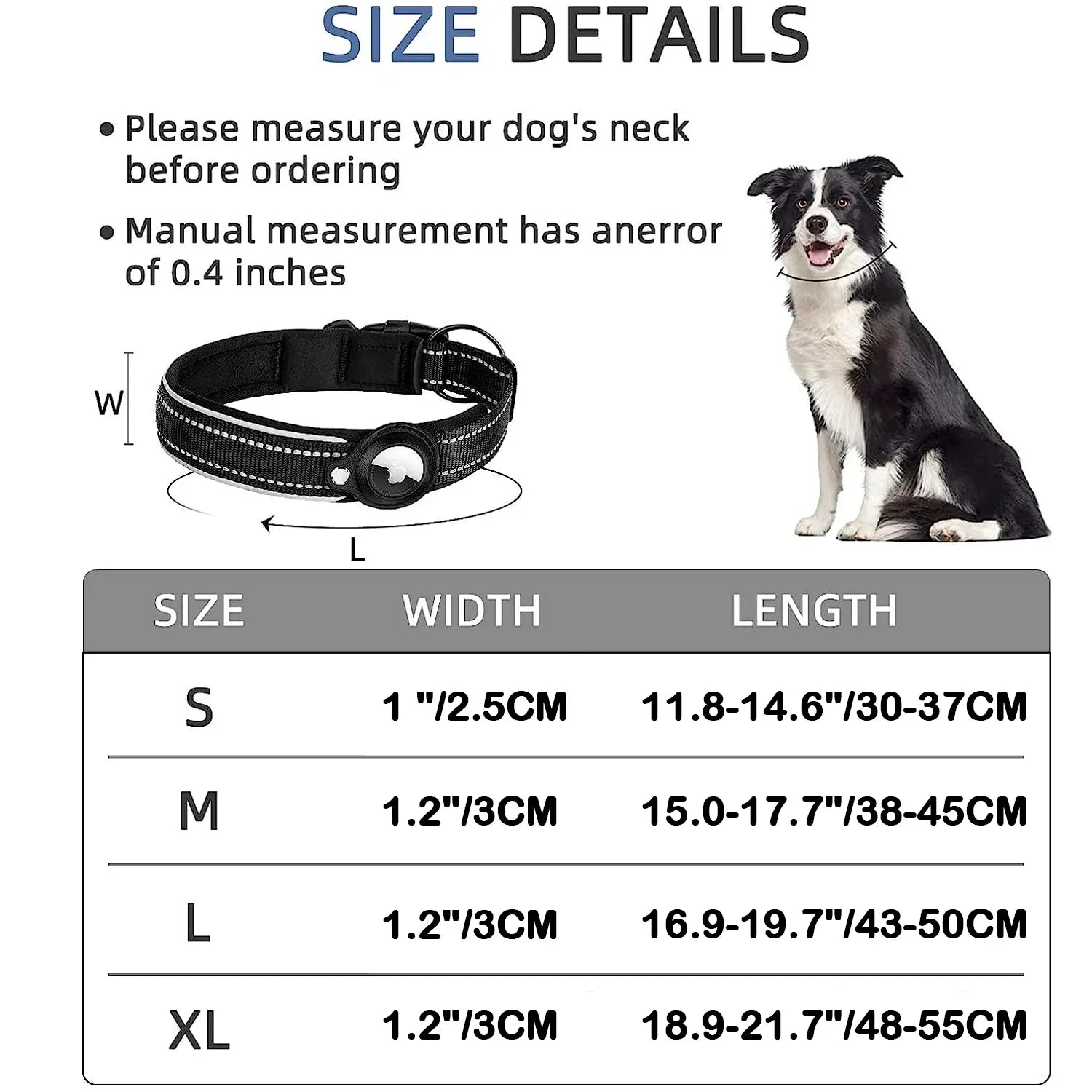 Collier AirTag chien chat anti-perte réfléchissant étanche