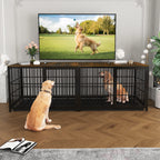 Cage chien meuble bois XL table d’appoint 3 portes