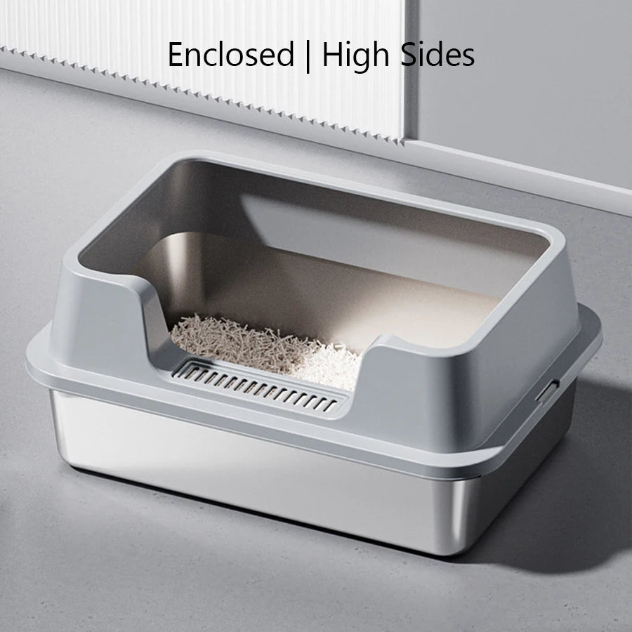 Bac litière chat inox XL