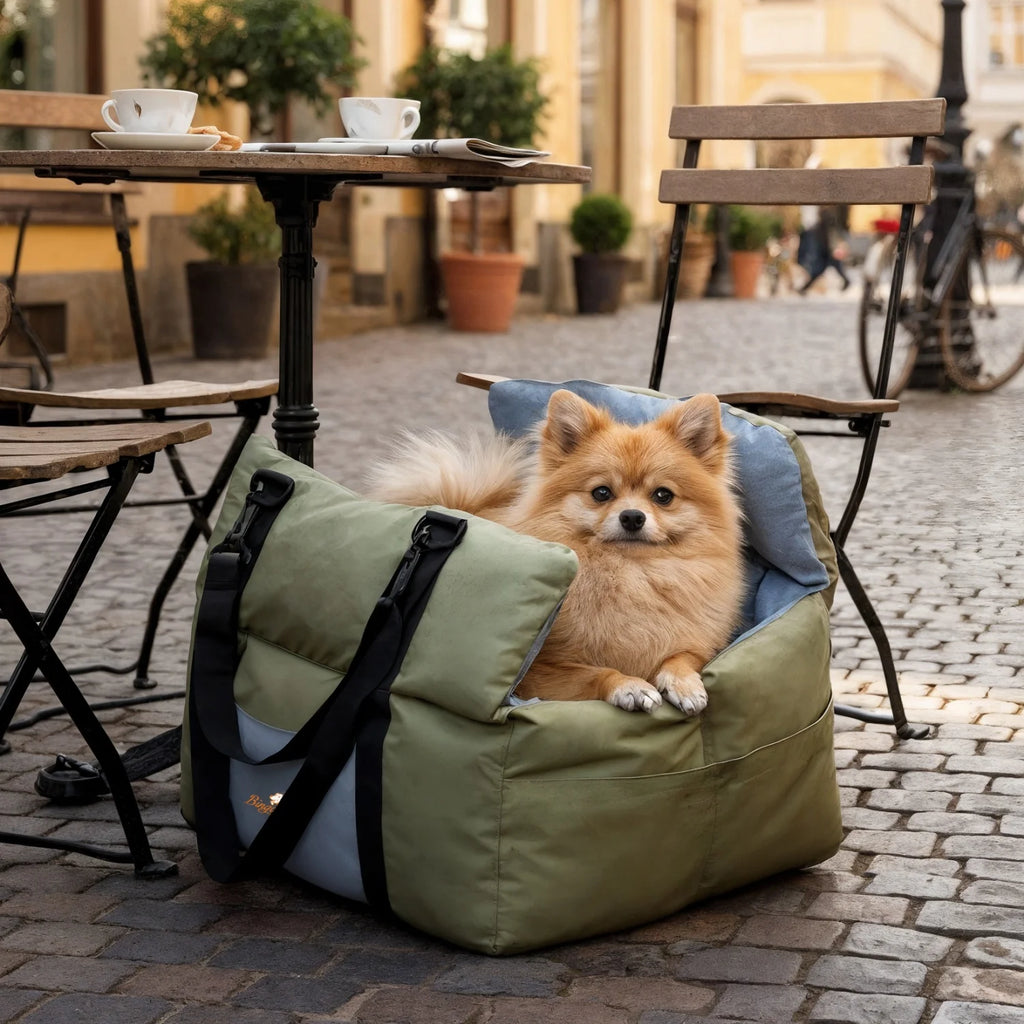 Siège auto chien ultra doux sécurisé poches rangement