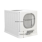 Bac litière chat XL entrée haut fermée anti-éclaboussures