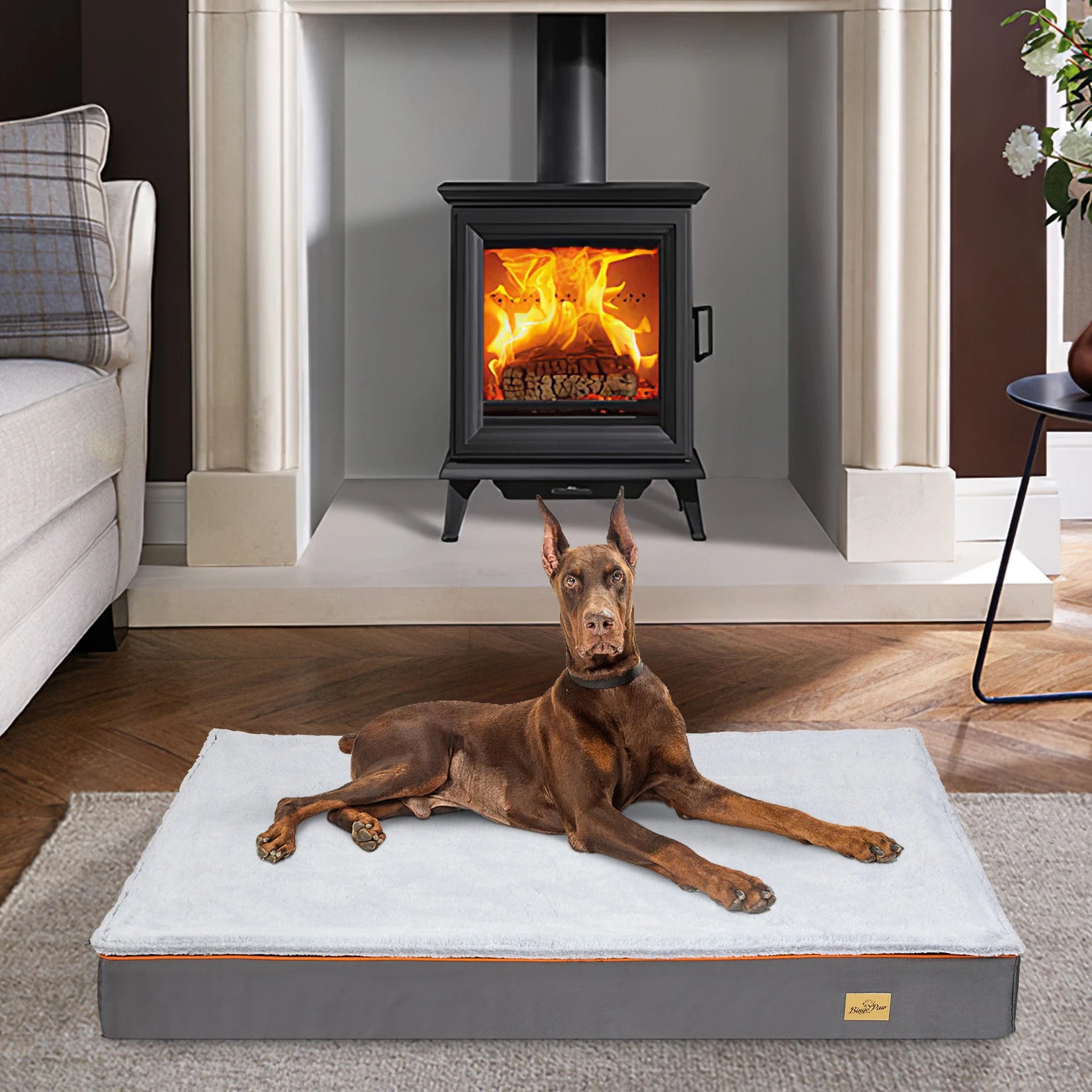 Lit chien grande taille orthopédique housse lavable