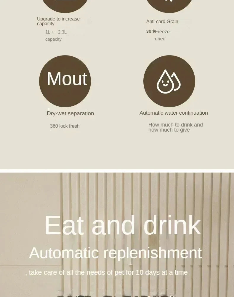 Distributeur nourriture eau chien chat grande capacité