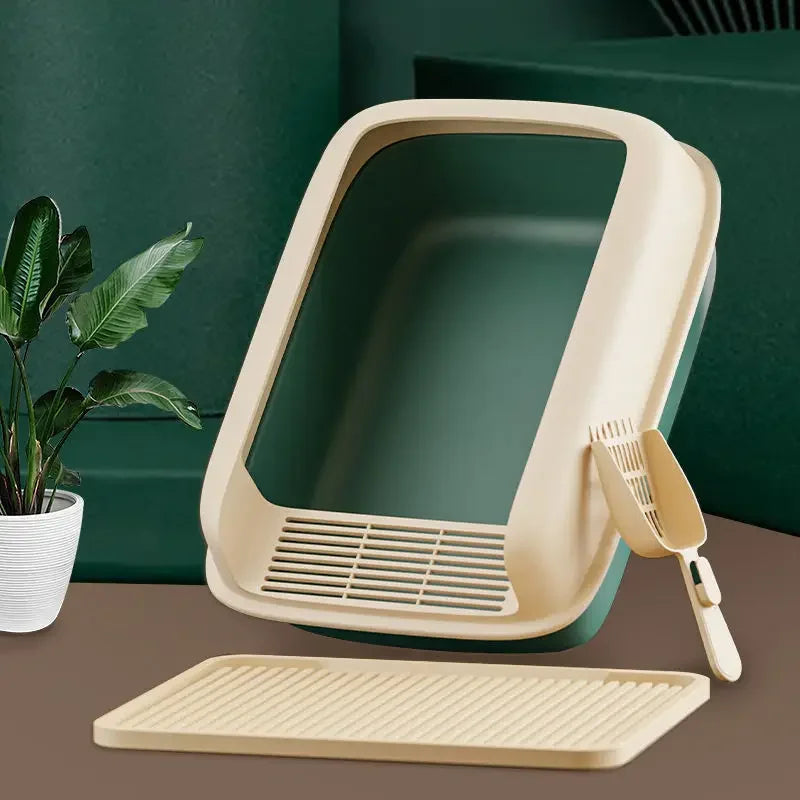 Bac litière chaton compact anti-éclaboussures facile