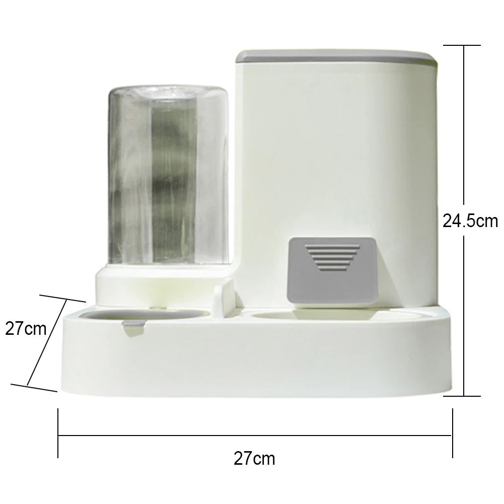 Fontaine chat 2-en-1 eau + bol anti-éclaboussures