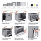 Bac litière chat design entrée haut/avant tiroir