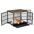 Cage chien meuble métal bois 3 portes bac amovible