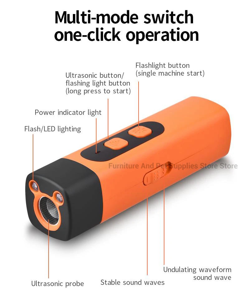 Répulsif chien ultrason anti-aboiement rechargeable LED