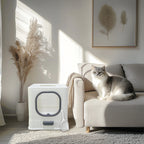 Bac litière chat XL entrée haut fermée anti-éclaboussures