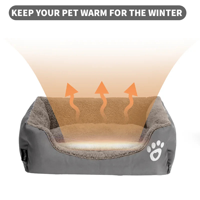 Panier peluche chien chat carré grande taille