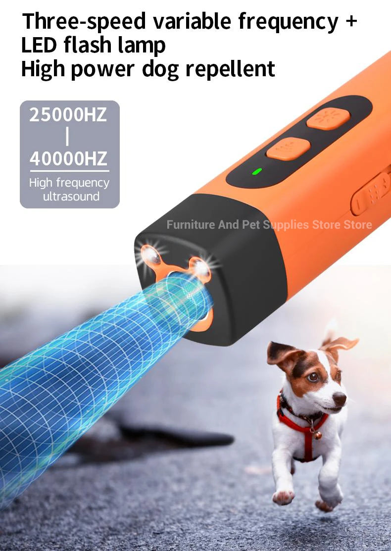 Répulsif chien ultrason anti-aboiement rechargeable LED