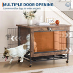 Cage chien meuble design bois 26 pouces table d’appoint