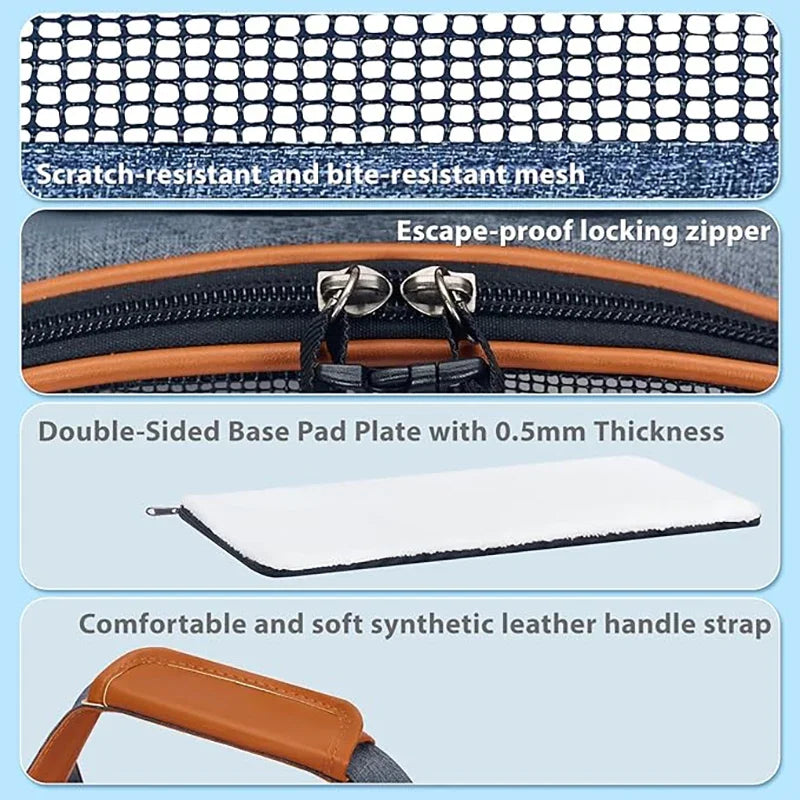 Sac transport animal anti-affaissement poches voyage