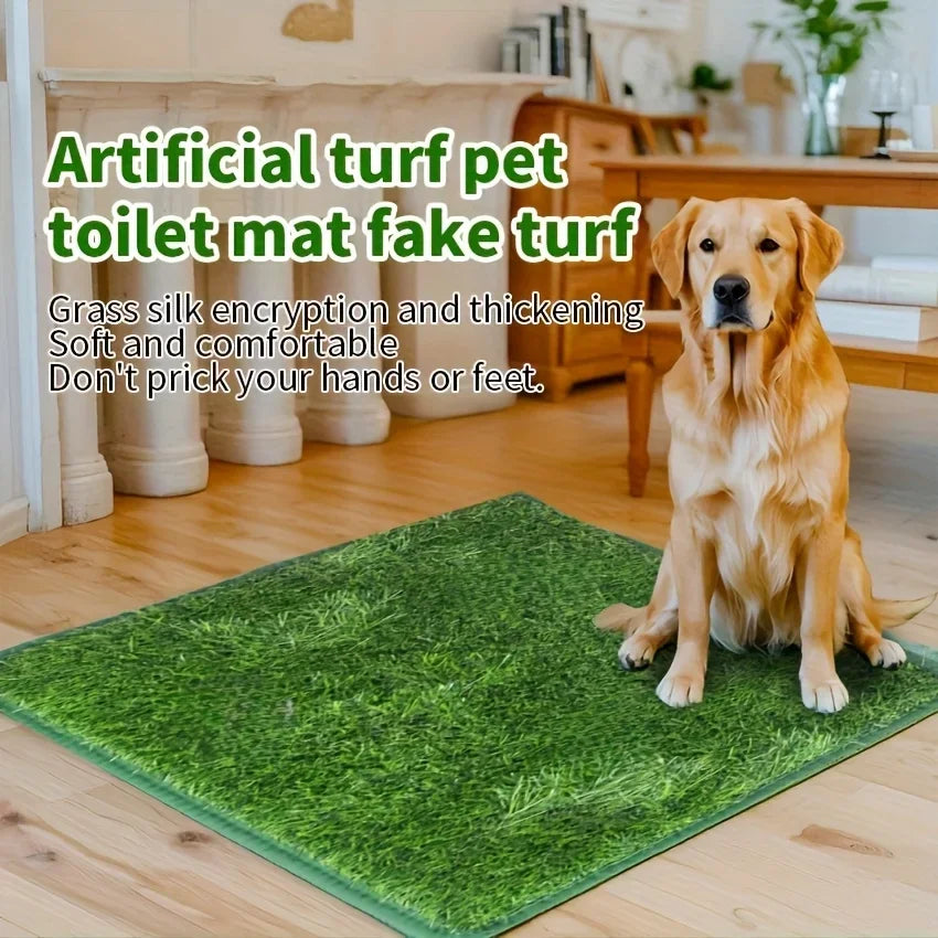 Tapis toilette chien imitation gazon lavable antidérapant