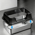 Bac litière chat inox XL