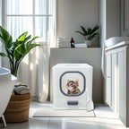 Bac litière chat XL entrée haut fermée anti-éclaboussures