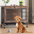 Cage chien meuble design bois 26 pouces table d’appoint