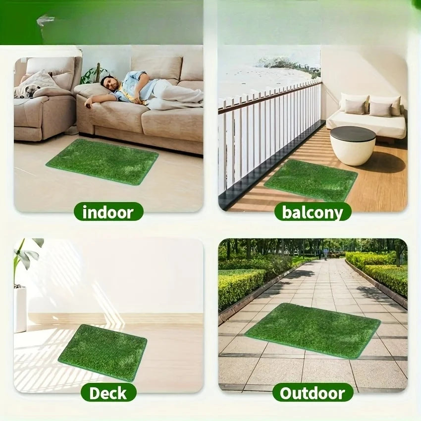 Tapis toilette chien imitation gazon lavable antidérapant